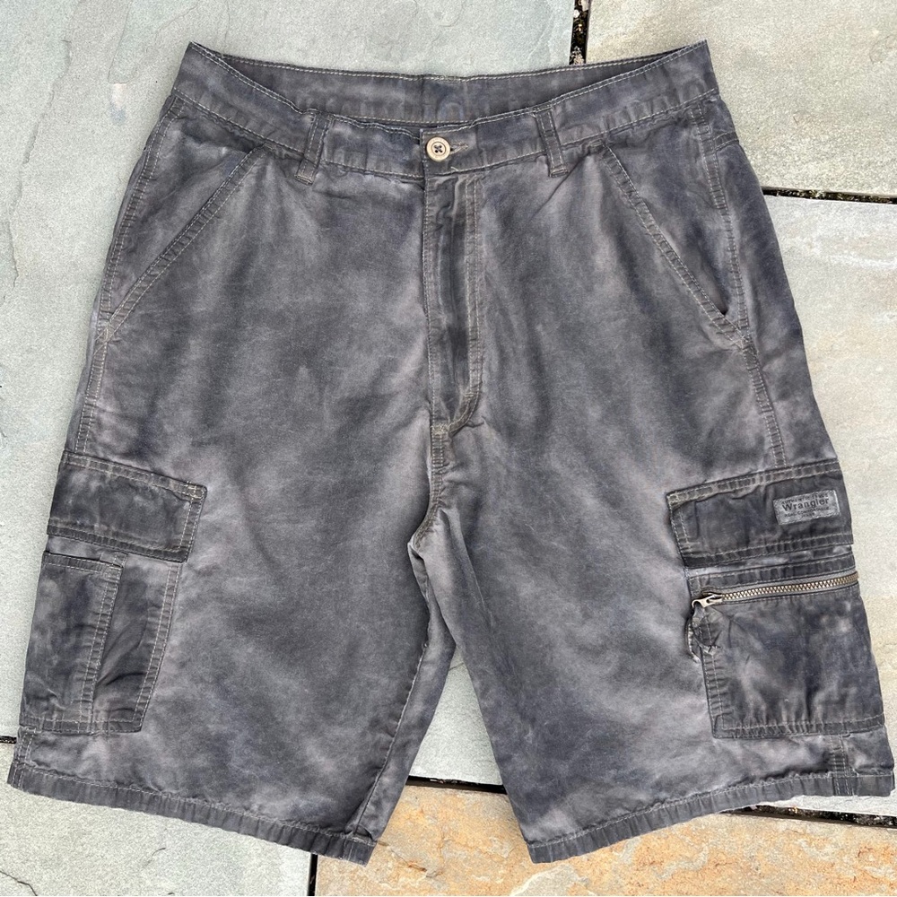 Reworked Y2K Black Grey Gorpcore Utility Ripstop Cargo Shorts Upcycled